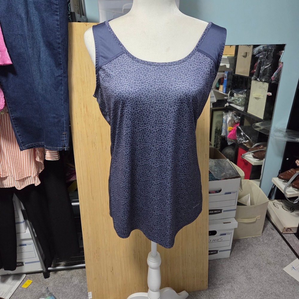 Columbia‎ Omni-Shade Tank Top Cross Back Athletic Activewear Blue Size M